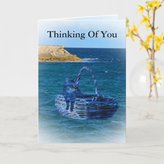 Of 考え You Cat Sea Adventure Greeting Card カード (黄色い花)