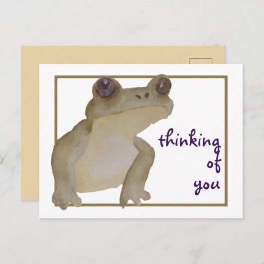 Of 考え You Water Colorカエル ポストカード (正面/裏面)