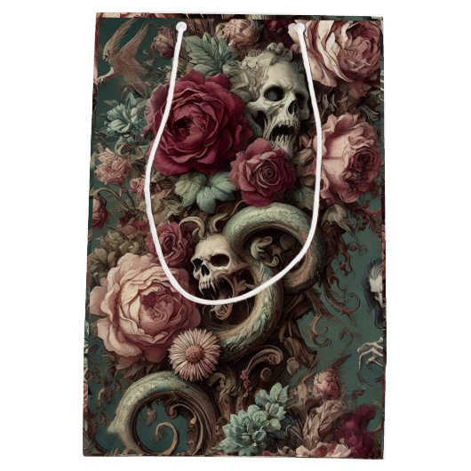 Of Bone & Gothic -つる植物ビクトリアン ミディアムペーパーバッグ (裏面)