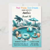 Of Boyおもしろい10代の大人プールパーティースウィート16誕生日 招待状 (正面)