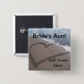 Of Bride叔母さんのビーチ結婚式ボタン 缶バッジ (正面&裏面)