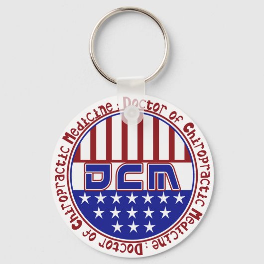 OF CHIROPRACTIC MEDICINE愛国心が強いDCMの博士 キーホルダー (正面)
