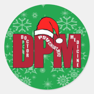 OF PSYCHIATRIC MEDICINE DPMのクリスマスのサンタの博士 ラウンドシール