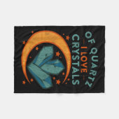 Of Quartz I Love Crystals Funny New Age Humor Pun  フリースブランケット (正面(横))