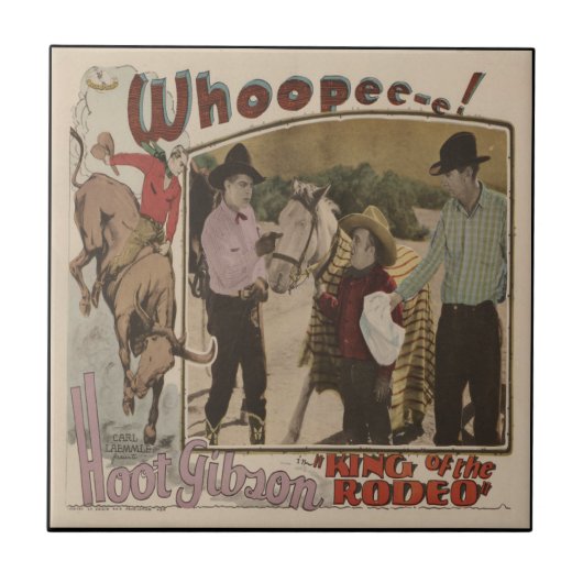 Of Rodeoヴィンテージの西部劇映画ポスター王 タイル (正面)