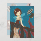 Of Sky - Steampunk妖精の飛行船 ポストカード (正面/裏面)