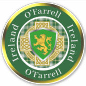 O'Farrell Irish Shield/Celtic Cross Personalized シール (正面)