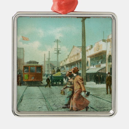 O'Farrell StからのフィルモアStの北の眺め メタルオーナメント (正面)