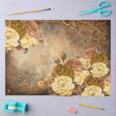 OFDT-Decopage-Steampunkの花で作成 薄葉紙 (クラフト)