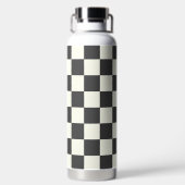 Off Black and Off White Checkerboard ウォーターボトル (背面)