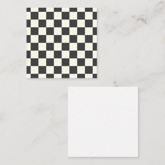 Off Black and Off White Checkerboard ノートカード (正面/裏面)
