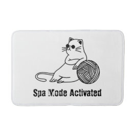 Off Duty Lazy Cat. Funny Spa Mode Activated バスマット