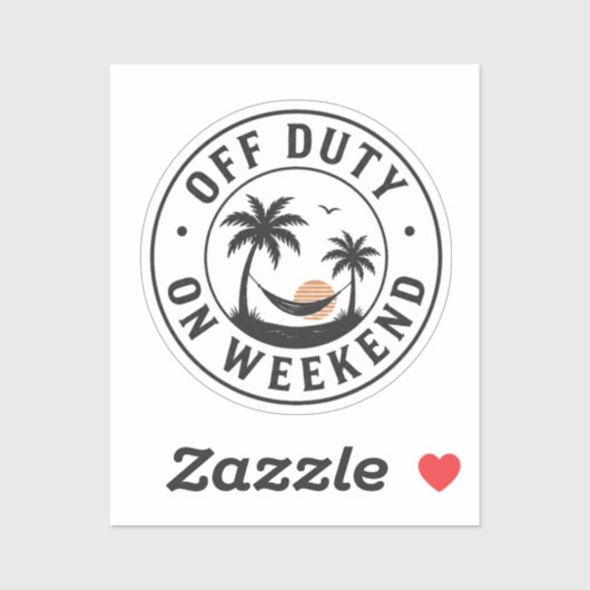 Off Duty On the Weekend Tropical Relaxation Emblem シール (シート)