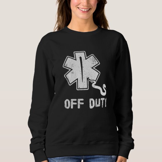 Off Duty Retro EMT Paramedic Medic Emergency First スウェットシャツ (正面)