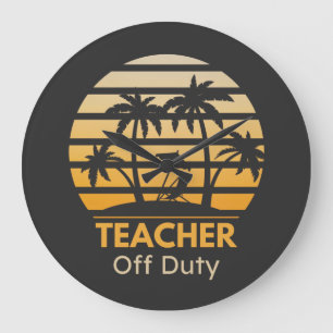 Off Duty Teacher T-Shirt ラージ壁時計