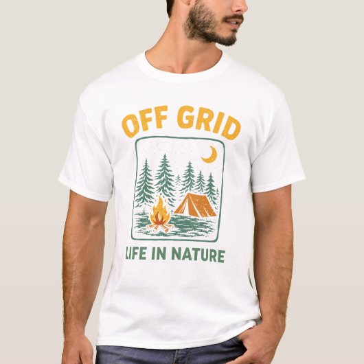 Off Grid – Life in Nature Tシャツ (正面)