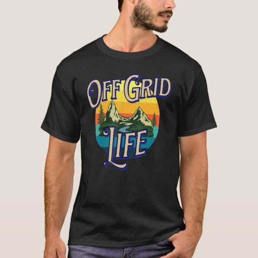 OFF GRID LIFE - MOUNTAINS STREAM FOREST Tシャツ (正面)