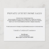 Off-Market Luxury Real Estate Postcard | Private  チラシ (裏面)