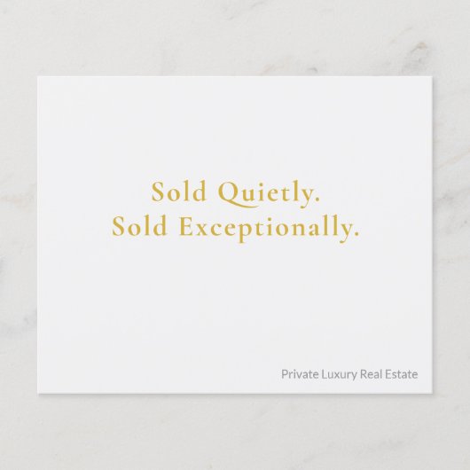 Off-Market Luxury Real Estate Postcard | Private  チラシ (正面)