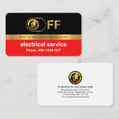 OFF-ON電気スイッチ金ゴールドライン 名刺 (正面/裏面)