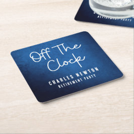 Off The Clock | 面白い退職パーティーテーブルウェア スクエアペーパーコースター