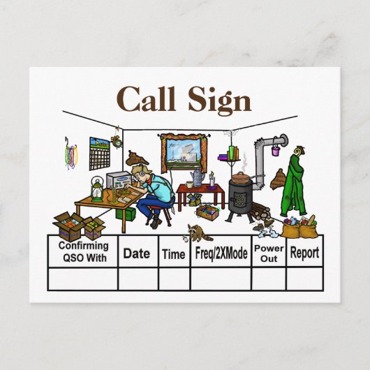 Off the Grid Ham Radio Shack QSL Cards ポストカード (正面)