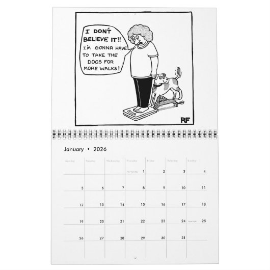 Off The Leash Dog Cartoons 2 – カレンダー (1月 2026)