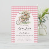 Off the Market Bike Gingham Arch Bridal Shower 招待状 (スタンド正面)