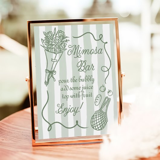 Off The Market Hand Drawn Bridal Shower Mimosa Bar ポスター