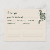 Off The Market Hand Drawn Bridal Shower Recipe エンクロージャーカード (正面)