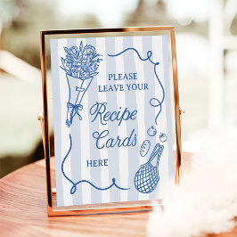 Off The Market Hand Drawn Bridal Shower Recipe ポスター