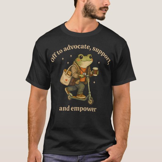 Off To Advocate Support And Empower Funny Frog Tシャツ (正面)