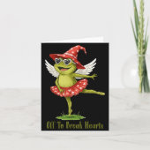 Off To Break Hearts Funny Frog Valentines Women Gi カード (正面)