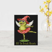 Off To Break Hearts Funny Frog Valentines Women Gi カード (黄色い花)