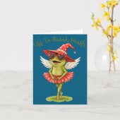 Off To Break Hearts Funny Frog Valentines Women Gi カード (黄色い花)