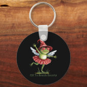 Off To Break Hearts Funny Frog Valentines Women Gi キーホルダー (正面)