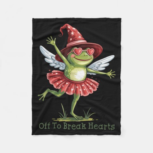 Off To Break Hearts Funny Frog Valentines Women Gi フリースブランケット (正面)