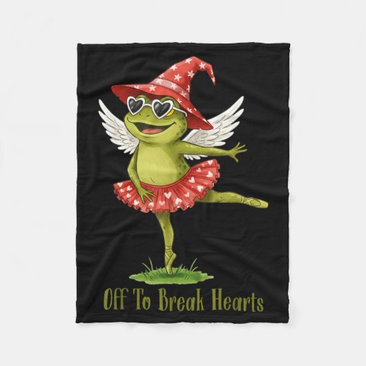 Off To Break Hearts Funny Frog Valentines Women Gi フリースブランケット (正面)