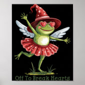 Off To Break Hearts Funny Frog Valentines Women Gi ポスター (正面)