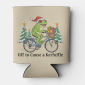 Off To Cause A Kerfuffle Frog Christmas Funny Meme 缶クーラー (正面)