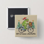 Off To Cause A Kerfuffle Frog Christmas Funny Meme 缶バッジ (正面&裏面)