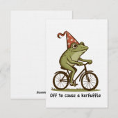 Off to Cause a Kerfuffle Frog Sarcastic Funny  招待状 (正面/裏面)