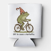 Off to Cause a Kerfuffle Frog Sarcastic Funny  缶クーラー (正面)
