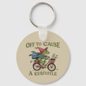 Off to Cause a Kerfuffle Frog Sarcastic Funny Meme キーホルダー (正面)
