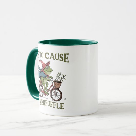 Off to Cause a Kerfuffle Frog Sarcastic Funny Meme マグカップ (正面左)