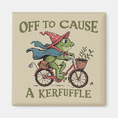 Off to Cause a Kerfuffle Frog Sarcastic Funny Meme マグネット (正面)