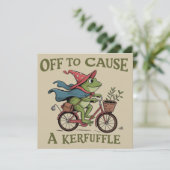 Off to Cause a Kerfuffle Frog Sarcastic Funny Meme 招待状 (スタンド正面)