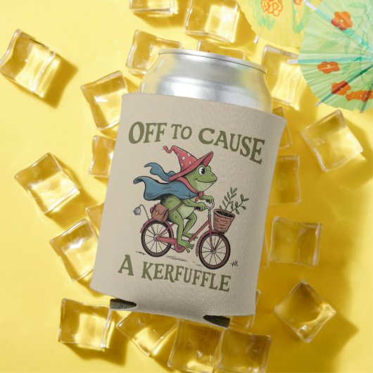 Off to Cause a Kerfuffle Frog Sarcastic Funny Meme 缶クーラー (インサイチュ 夏)