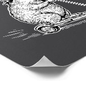 Off To Cause A Kerfuffle Funny Capybara Scooter Ch ポスター (角)