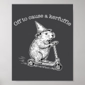 Off To Cause A Kerfuffle Funny Capybara Scooter Ch ポスター (正面)